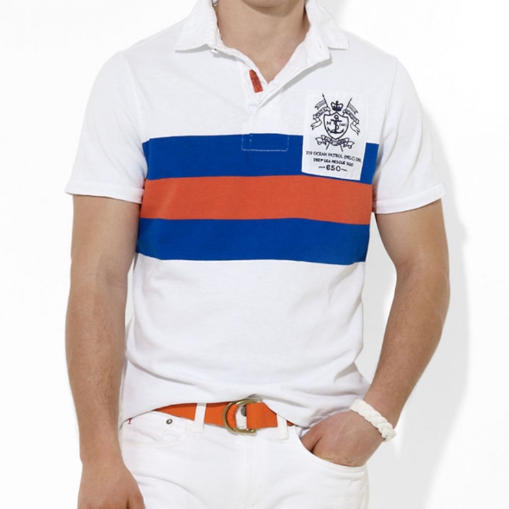 Ralph Lauren Polo Ocean Patrol Deep Sea Resue Vintage Polo Shirt XL